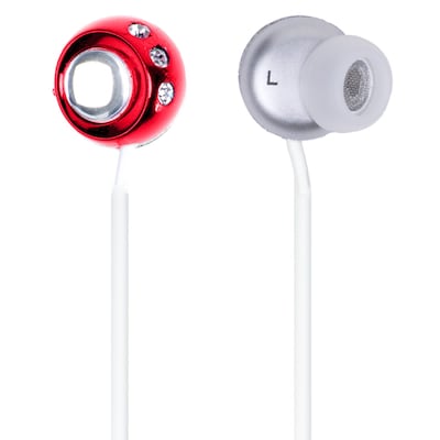 QFX® H-53 Lightweight Stereo Earbuds, Red