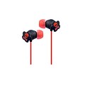 QFX® Lightweight Stereo Earbuds, Red