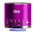 QFX® CS-59US 3 W Portable Multimedia Speaker With USB/Micro SD Port/FM Radio, Pink