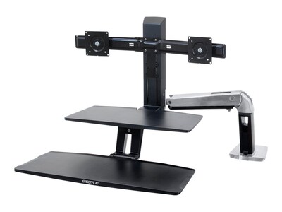 Ergotron® WorkFit-A Dual Stand With Suspended Keyboard; Black