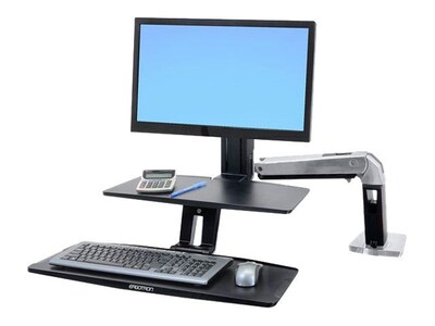 Ergotron® WorkFit-A Display Stand With Suspended Keyboard Single HD; Black