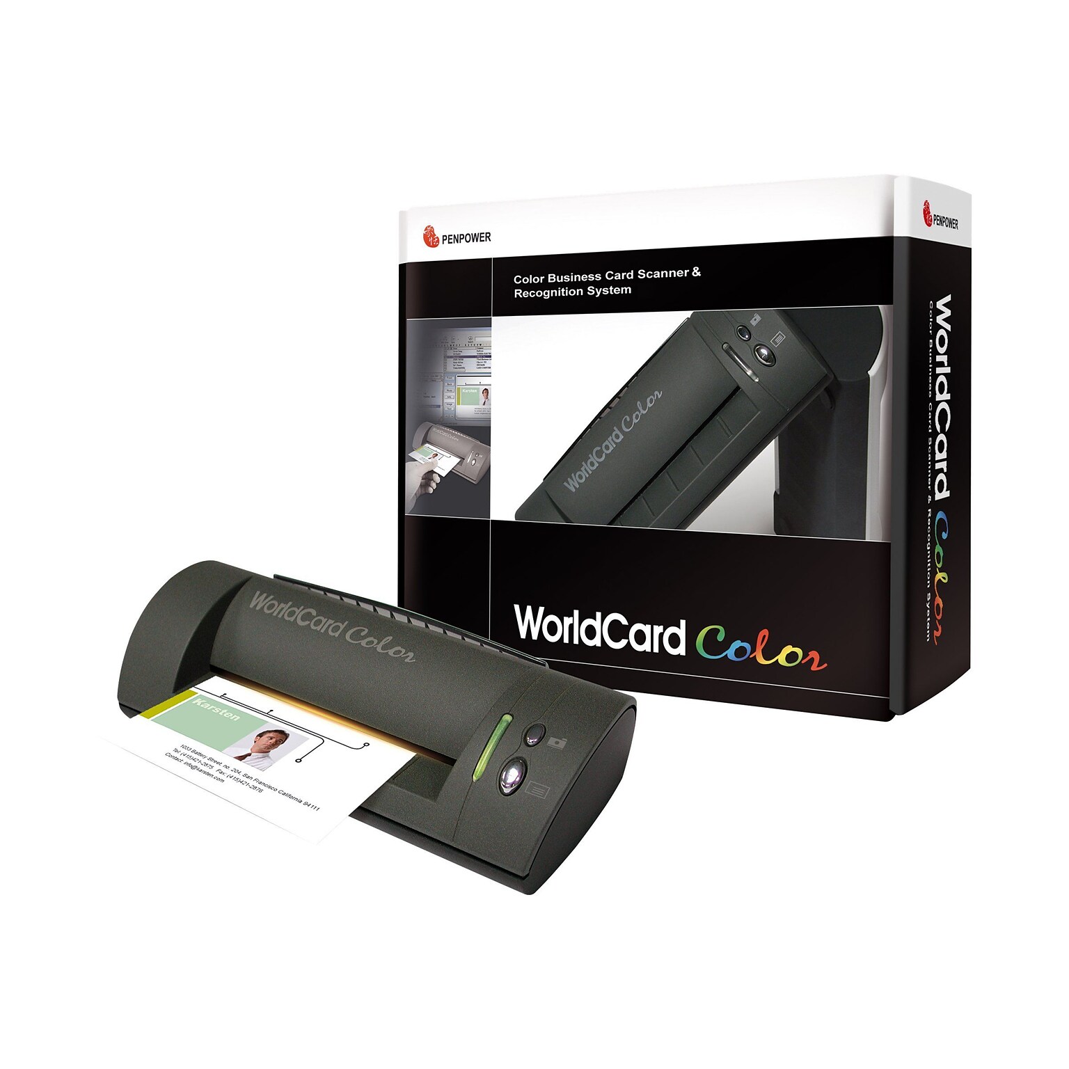 Penpower WorldCard Color SW-OCR-0012 Business Card Scanner; Black