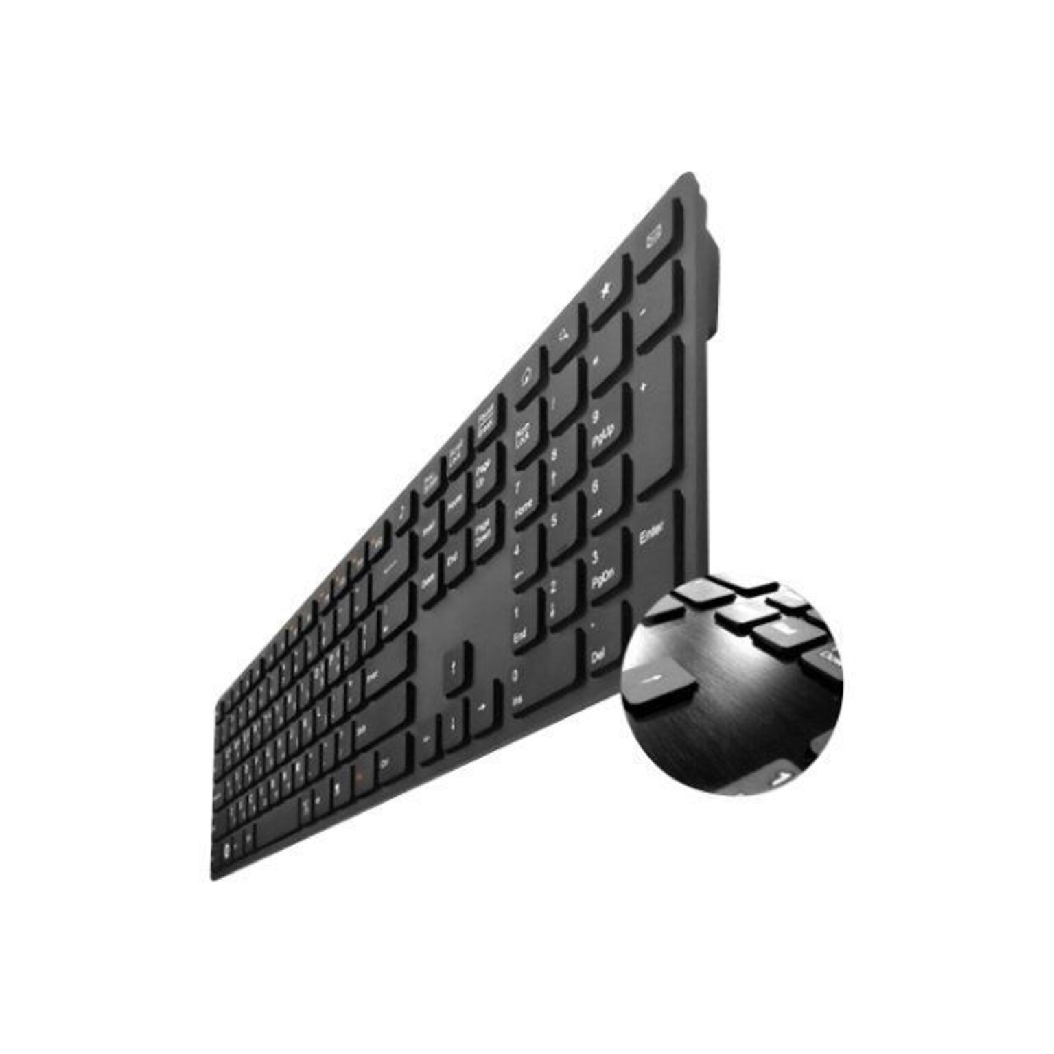 Buslink® I-Rocks KR-6402-BK X-Slim Soft Touch/Tactile Feedback Keyboard With 2 USB Ports