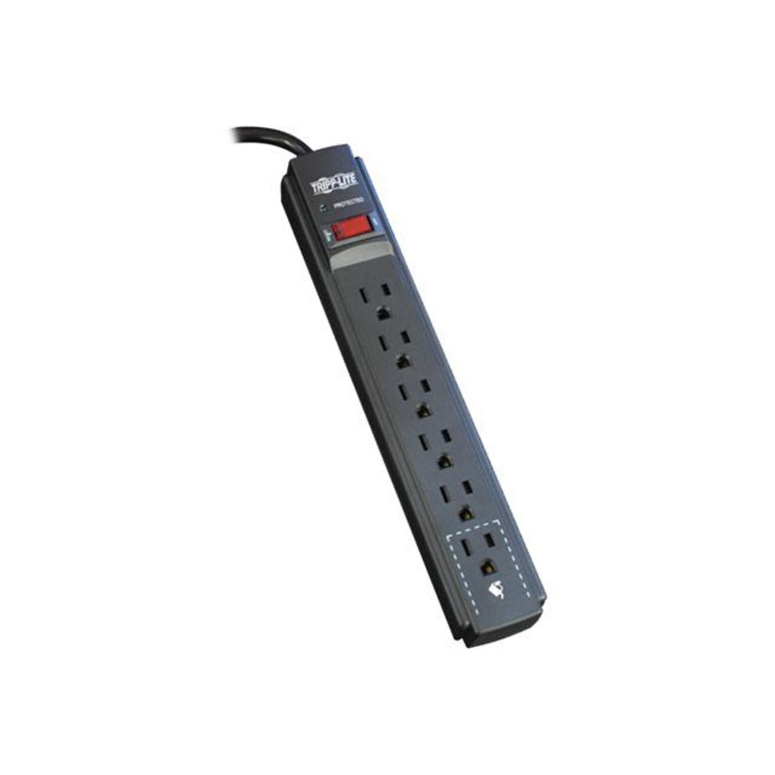 Tripp Lite 6 Outlet Surge Suppressor, 6 Cord, 790 Joules (TLP606B)