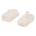 C2G ® 11381 Cat5 RJ-45 Modular Plug for Round Stranded Cable; Clear, 100/Pack