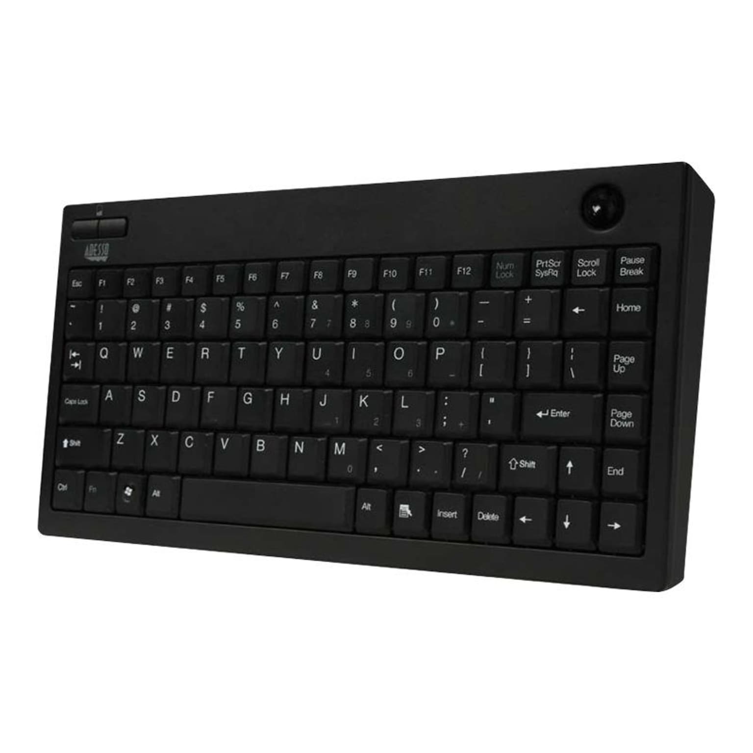 Adesso® WKB-3100UB Wireless Mini Trackball USB Keyboard