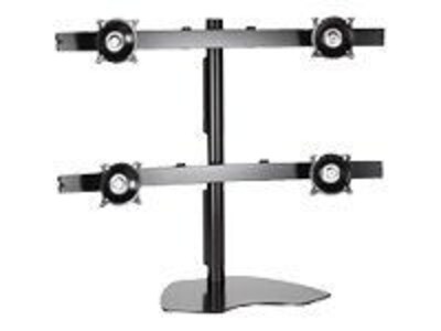 Black Widescreen Quad Monitor Table Stand