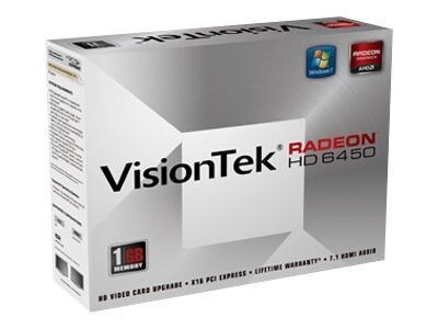 Visiontek® 900371 Radeon HD 6450 GPU Graphic Card With ATI Chipset; 1 GB DDR3 SDRAM