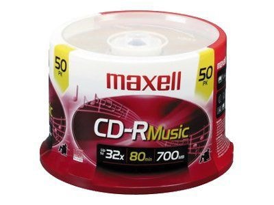 Maxell 700MB CD-R; Spindle, 50/Pack