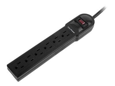 Cyberpower Essential Series 6 Outlet Surge Protector, 4 Cord, 900 Joules (CSB604)