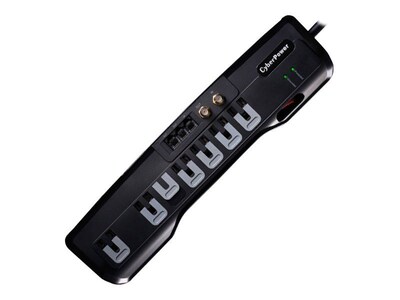 Cyberpower® CSHT706TC 7-Outlet 1950 Joule Home Theater Surge Protector With 6 Cord (CSHT706TC )