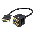 SIIG® CB-VG0U11-S1 1 VGA To 2 x VGA Male/Female Video Splitter Cable; Black