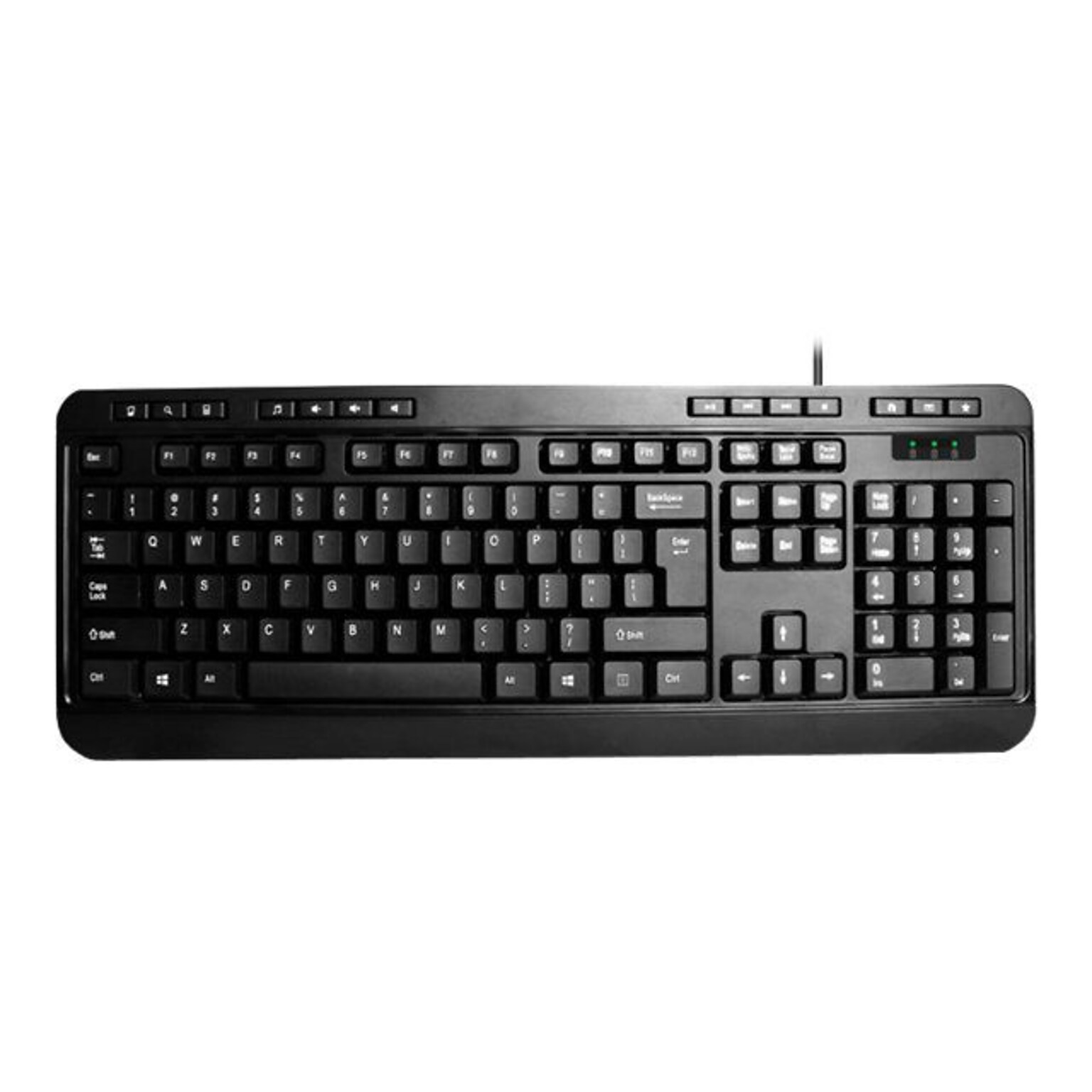 Adesso Multimedia Desktop Wired Keyboard, Black (AKB-132UB)