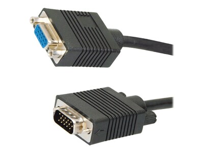 4XEM™ 50 High Resolution Coax VGA Male/Female Extension Cable; Black