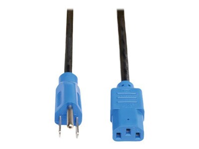 Tripp Lite 4 NEMA 5-15P to IEC-320-C13 Power Cord, Black/Blue97
