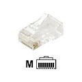 STEREN® 8P8C Flat-Cable Modular Plug, Clear