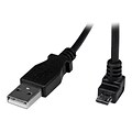 StarTech 3.3 USB 2.0 Type A Male to Down Angle Type B Male Data Transfer Cable, Black