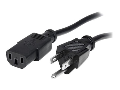 StarTech® 12' NEMA5-15P To IEC 60320 C13 Standard Computer Power Cord; Black