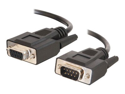C2G ® 52030 6 DB9 Male/Female Serial RS232 Extension Cable; Black