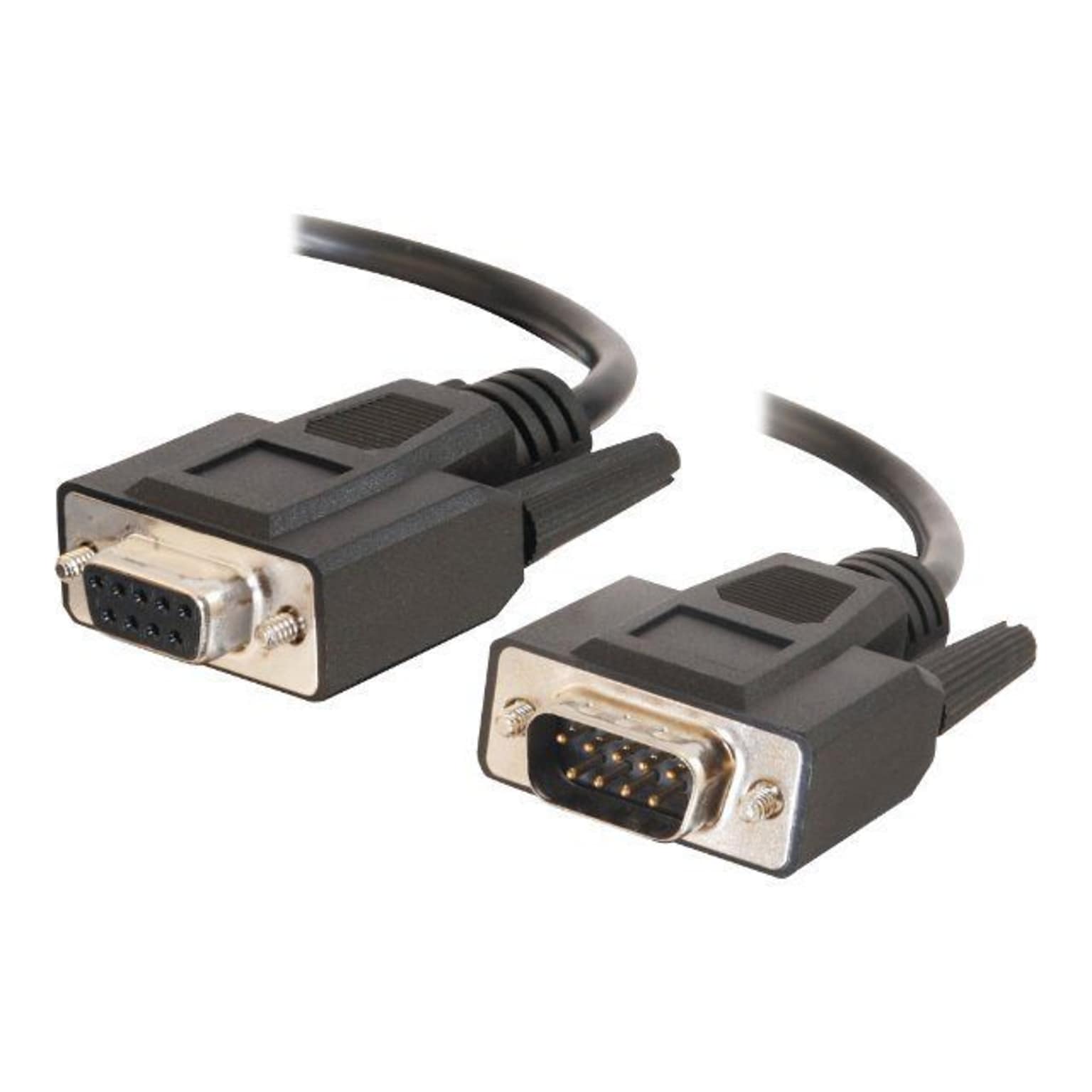 C2G ® 52030 6 DB9 Male/Female Serial RS232 Extension Cable; Black