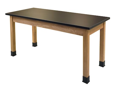 NPS Wood Science Table, Chemical Resistant Series, 36H Science Lab Table, 24 By 54, Black (SLT2-2