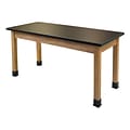 NPS Wood Science Table, Chemical Resistant Series, 36H Science Lab Table, 24 By 60, Black (SLT2-2