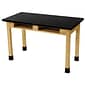 NPS Wood Science Table, Chemical Resistant Series, 30"H Science Lab Table With Book Compartment, 24x60, Black (SLT1-2460CB)