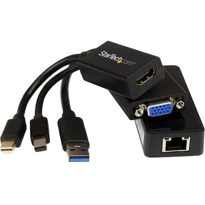 Startech Microsoft® Surface™ Pro 3 HDMI VGA and Gigabit Ethernet Adapter Bundle; Black
