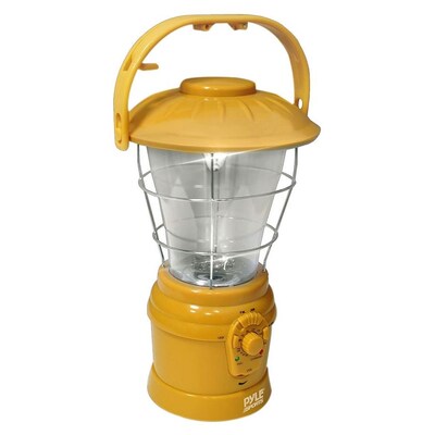 Pyle® Multi Function Hand Crank Torch Lantern With AM/FM Radio; Yellow