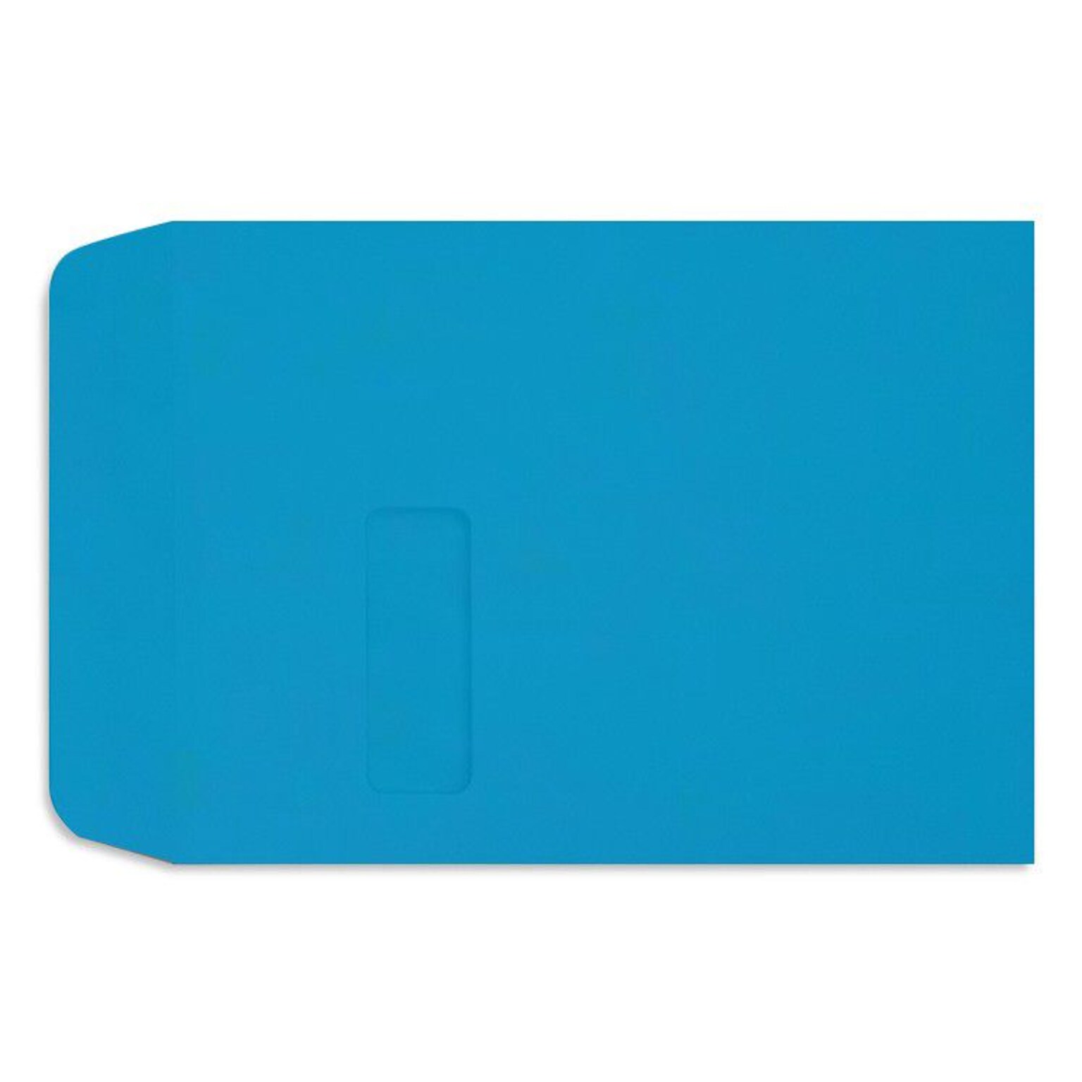 LUX Open End Open End Window Envelope, 9 x 12, Pool Blue, 500/Pack (LUX1590102-500)