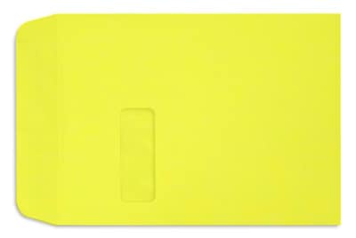 LUX Open End Open End Window Envelope, 9 x 12, Citrus Yellow, 250/Pack (LUX1590L20-250)