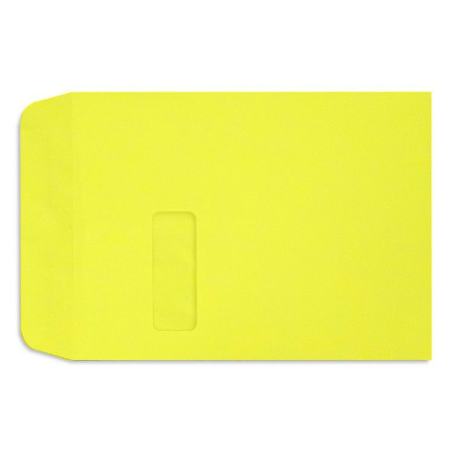 LUX Open End Open End Window Envelope, 9 x 12, Citrus Yellow, 250/Pack (LUX1590L20-250)