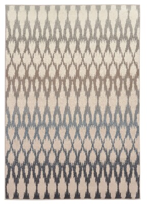 Geometric Ikat Ivory/ Multi Indoor Machine-made Polypropylene Area Rug (6'7" X 9'3")
