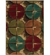 Geometric Brown/ Teal Indoor Machine-made Polypropylene Area Rug (7'10" X 10')