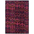 Abstract Tribal Blue/ Pink Indoor Machine-made Polypropylene Area Rug (4 X 59)