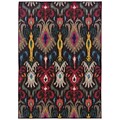 Abstract Floral Grey/ Multi Indoor Machine-made Polypropylene Area Rug (67 X 91)