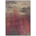 Distressed Abstract Grey/ Pink Indoor Machine-made Polypropylene Area Rug (4 X 59)