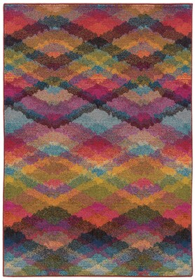 Style Haven Transitional Botanical Nylon 4' x 5'9" Green/Red Area Rug (WALL059A18X11L)
