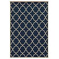 Geometric Blue/ Ivory Indoor/Outdoor Machine-made Polypropylene Area Rug (53 X 76)