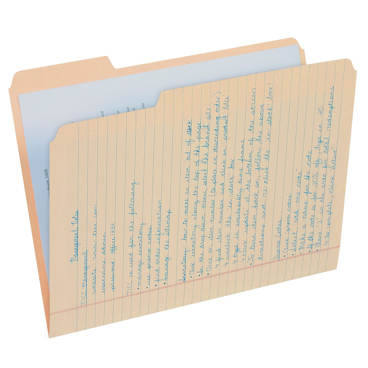 Find It® Letter 1/3 Cut File Folder Note Pad, Manila