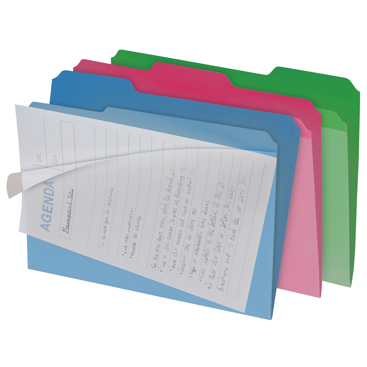 Find It® Letter Clear View Interior File Folder, Assorted, 6/Pack