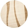 Safavieh Willow Shag Round Area Rug, 6 7 x 6 7, Cream/Dark Brown