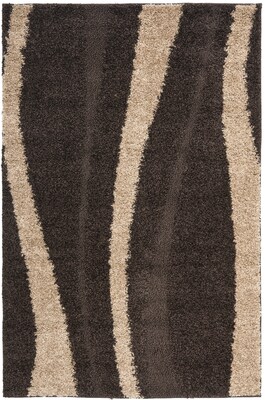 Safavieh Willow Shag Small Rectangle Area Rug, 4 x 6, Dark Brown/Beige