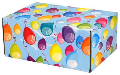8.8X 5.5X12.2 GPP Gift Shipping Box, Classic Line, Colorful Balloons, 6/Pack