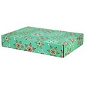 12.2x 3x17.8 GPP Gift Shipping Box, Holiday Line, Teal Snowflakes, 12/Pack