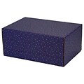 6.2X 3.7X9.5 GPP Gift Shipping Box, Holiday Line, Gold Stars on Blue, 12/Pack