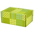 8.8X 5.5X12.2 GPP Gift Shipping Box, Lisa Line, Patchwork Green, 6/Pack