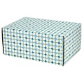 8.8X 5.5X12.2 GPP Gift Shipping Box, Lisa Line, Teal Grid, 6/Pack