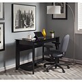 Bush Furniture Aero Writing Desk and 2-Door Medium Storage, Classic Black