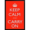 Diamond Decor Keep Calm And Carry On Red Motivational Framed Art Print Poster